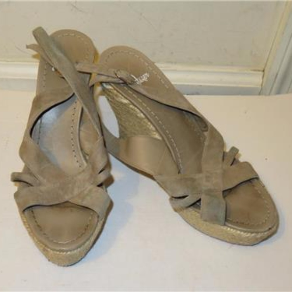 CASTANER GRAY SUEDE ANKLE BUCKLE SANDAL 38